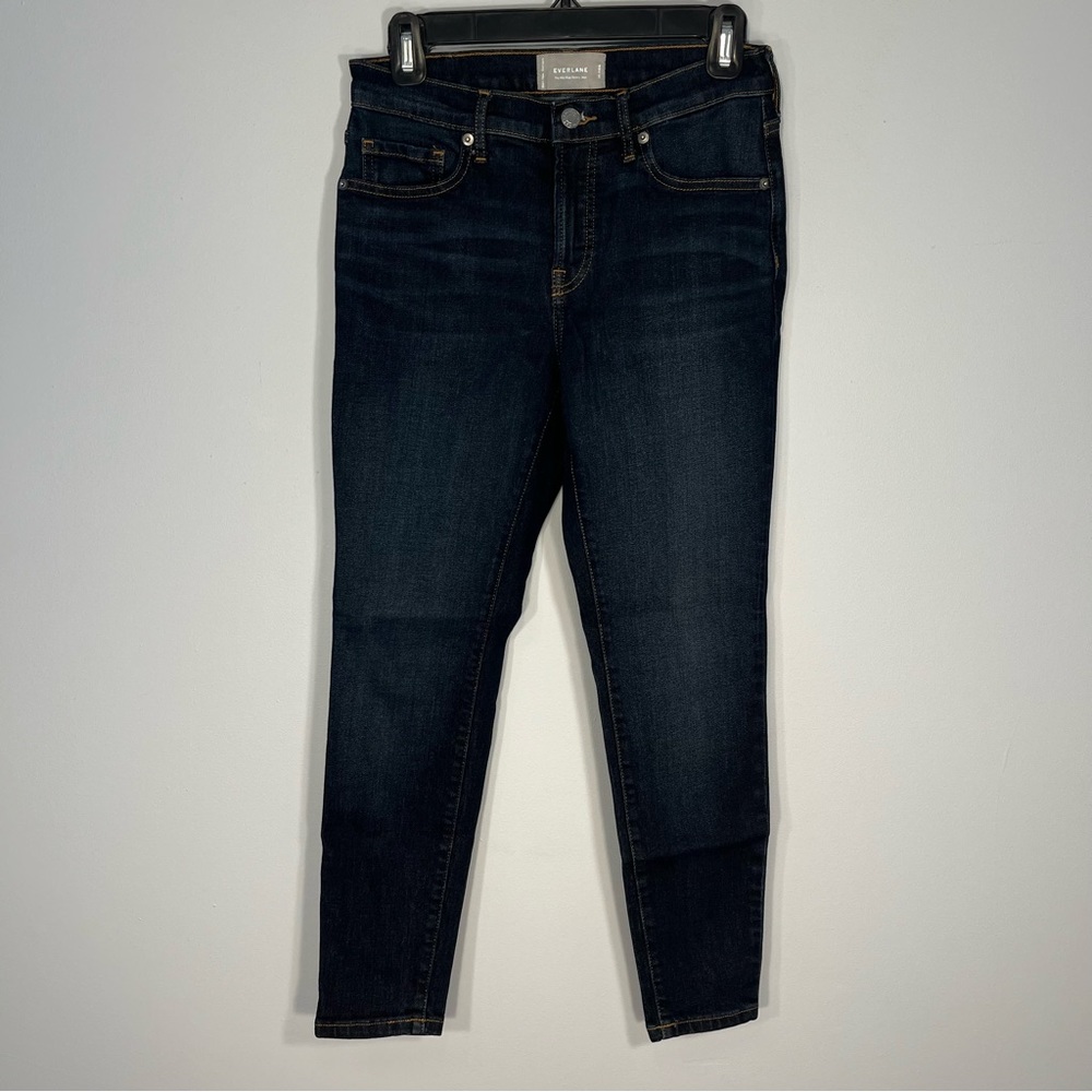 Everlane Jeans Womens 28 Blue Mid-Rise Skinny Ankle Dark Wash Cotton Blend Denim